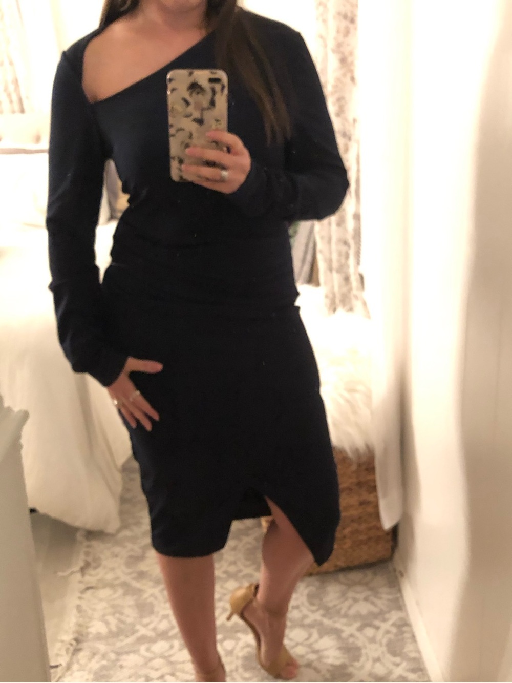 Black One-Shoulder Pencil Dress